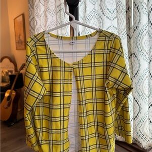 Kids Clueless Cher Yellow Plaid Costume Top and skirt